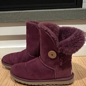 UGG Bailey Button Shearling Women's Boots- Purple